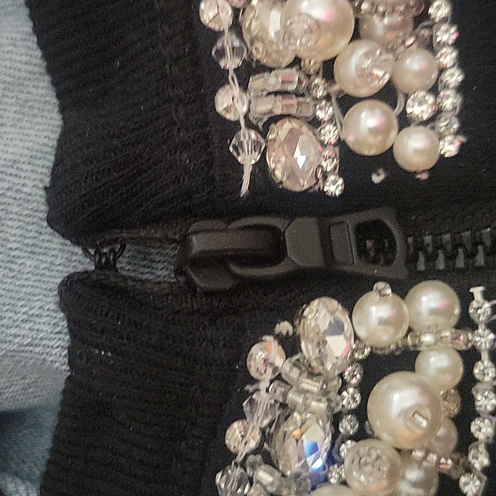 My Favorite Punk Shirt, Rhinestone Sleeves, Jeweled Neckline, Zip Back - Picture 11 of 11